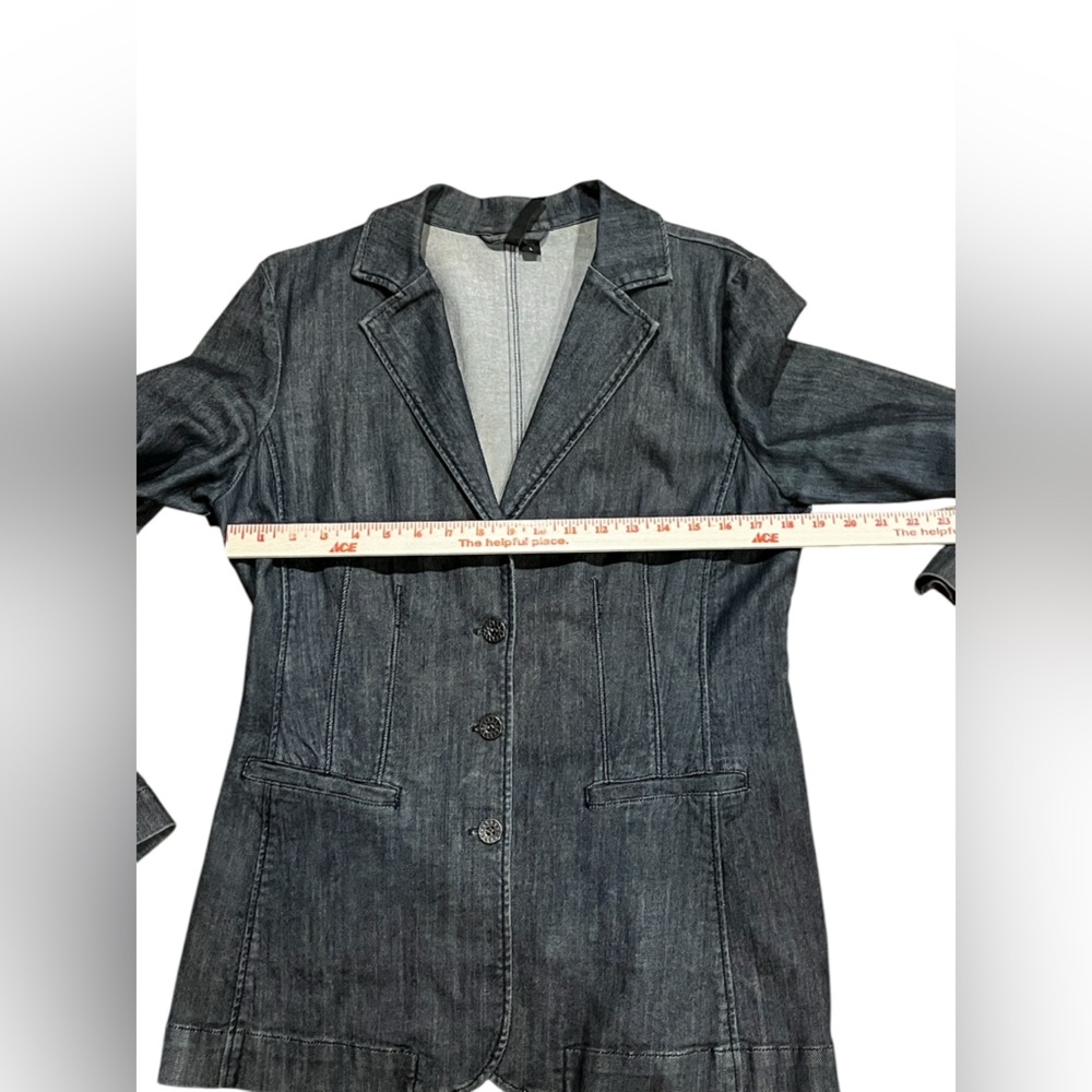 From Nine West Jeans denim 3 button front blazer - Picture 11 of 12